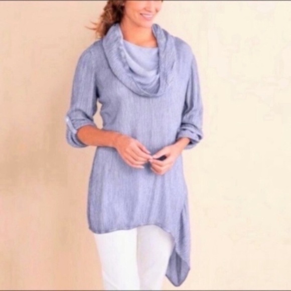 Soft Surroundings Tops - Soft Surroundings Purple Cowl Neck Tunic